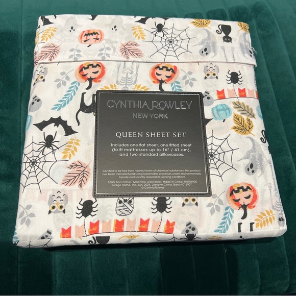Cynthia Rowley Queen Halloween Sheet Set - Picture 1 of 4
